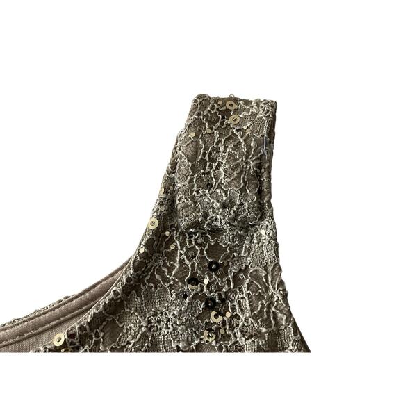 R&M Richards Dress Womens 18 Gold Lace Sequin 2 Piece Jacket Overlay Formal Set - Picture 12 of 16